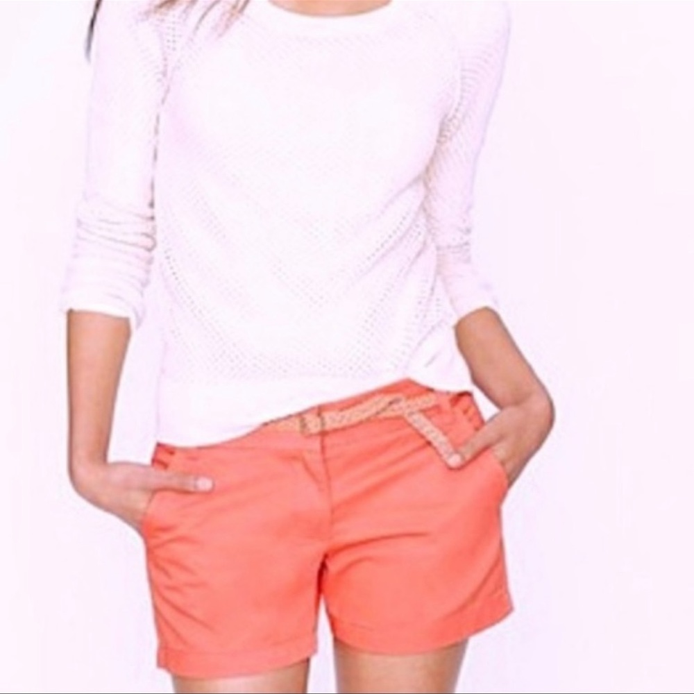 J. Crew Broken-In Chino Shorts in Peachy Salmon. Women’s size 10